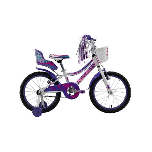 [23541385] BICICLETA TOMASELLI RIDER R16 TRIF162BLALIL FULL DAMA BLANCO LILA