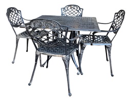 [04431055] JUEGO JARDIN CHATEAU X4 SILLONES GRIS CUADRADO