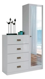 [14142231] COMODA ESTILO ENKEM 1,4 MT C/ESPEJO BLA/BLA