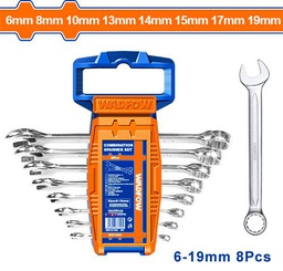 [03482018] JUEGO DE LLAVES COMBINADAS WADFOW WDFWSP1208 6-19 MM 8P