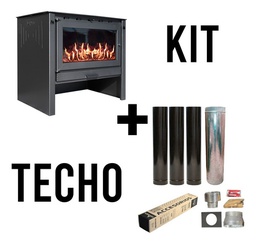 [53240009/53245020T] ESTUFA A LEÑA LEPEN  27000 CAL. PREMIUM + KIT DE TECHO 6&quot;