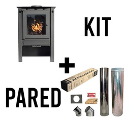 [53240011/53245010PC12] ESTUFA A LEÑA LEPEN 11000 CAL. PREMIUM + KIT DE PARED 6" 12 CUOTAS