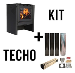 [53240004/53245020TC12] ESTUFA A LEÑA LEPEN 14000 CAL. PREMIUM + KIT DE TECHO 6&quot; 12 CUOTAS