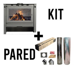 [53240016/53245010P] ESTUFA A LEÑA LEPEN 20000 CAL. PREMIUM + KIT DE PARED 6"