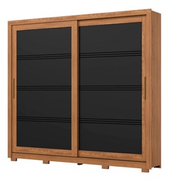 [14761074] ROPERO HENN MEDELIN D326-215 2 PUERTAS CORREDIZAS NATURAL NEGRO
