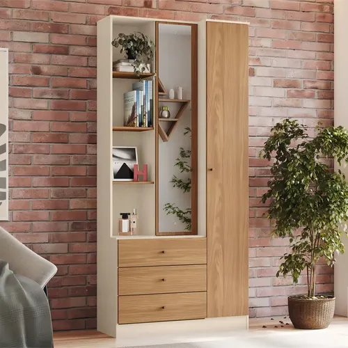 [14741020] ARMARIO MULTIUSOS HENN DOHA D332-129 2 PUERTAS BLANCO/NATURAL