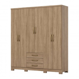 [14761089] ROPERO HENN CAJU DA136-198 6 PUERTAS JEQUITIBA