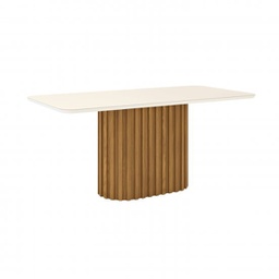 [14523135] MESA SOLANA HENN SC84-127 1800MM C/VIDRIO NATURAL/BLANCO