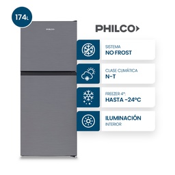 [56341168] HELADERA PHILCO PHNT198X2 NO FROST TOP MOUNT 198 LT INOX