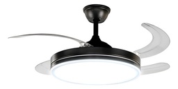 [54938006] VENTILADOR DE TECHO GADNIC VENTLUZ02 RETRACTIL 4 ASPAS NEGRO