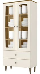 [14046027] CRISTALERA HENN LIZ C230-129 2 PUERTAS OFF WHITE/NATURE