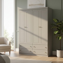 [14761027] ROPERO HENN AMERICANO I113-131 4 PUERTAS GRIS