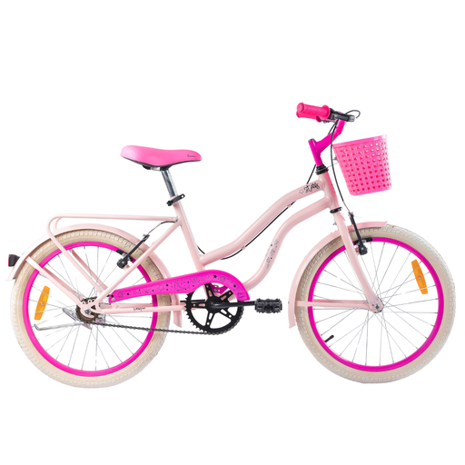 [23541161] BICICLETA ENRIQUE STARS R20 C/CANASTO DAMA ROSA VINTAGE