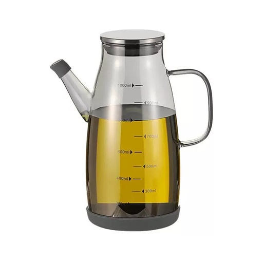 [17224007] ACEITERA DE VIDRIO GRIS CON ASA Y PICO 1000ML C6637G