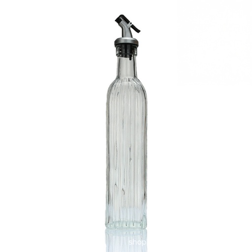 [17224017] ACEITERA DE VIDRIO RAYADA VERTICAL CON PICO C6216