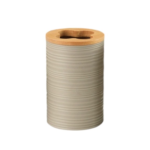 [17931028] VASO PORTA CEPILLO DE DIENTES PLASTICO BEIGE B4985BE