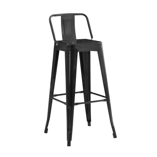[14079015] BANQUETA VONNE TOLIX CMII-BRTN CON RESPALDO NEGRO MATE