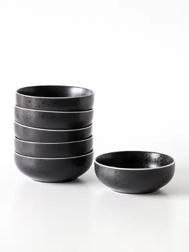 [11096033] SET X6 BOWL CEREALERO ASTER GRANITE NEGRO 100795