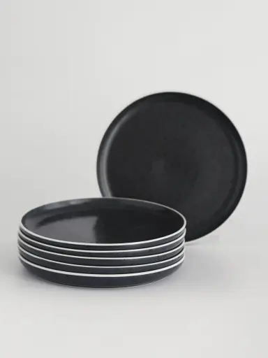 [11701103] SET X6 PLATOS POSTRE ASTER GRANITO NEGRO 22CM 100739
