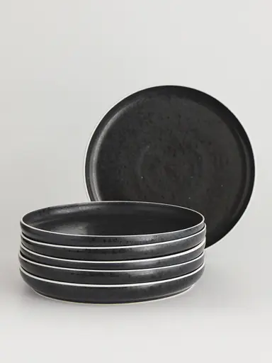 [11701104] SET X6 PLATOS PLAYO ASTER GRANITO NEGRO 26 CM 100738