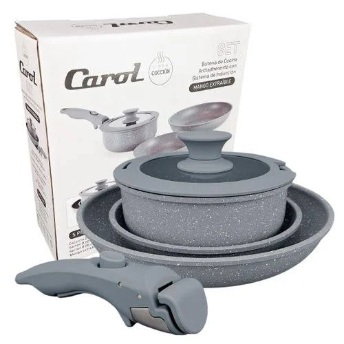 [11644078] BATERIA DE COCINA CAROL 68005 5 EN 1 GRIS