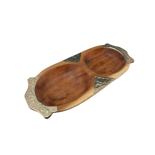 [11296074] BANDEJA COPETINERA DOBLE MADERA ARTESANAL