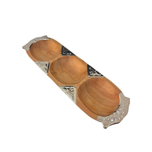 [11296075] BANDEJA COPETINERA TRIPLE MADERA ARTESANAL 