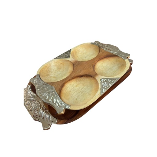 [11296076] BANDEJA COPETINERA X4 MADERA ARTESANAL 