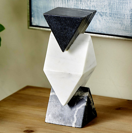 [17931053] PIRAMIDE GEOMETRICA MARMOL U15122