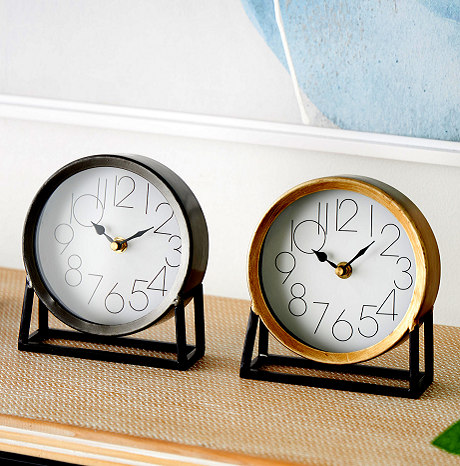 [32750060] RELOJ DE MESA METAL/MAD SET X2 U82322